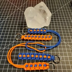 Paracord Keychain Wrist Lanyard set Blue & Orange LEUKEMIA AWARENESS BRONCOS USA