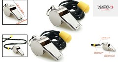 2 Pack Stainless Steel Whistles with Lanyards – Perfect for Coaches & Referees