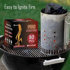 80 Pcs Fire Starters for Campfire, BBQ, Grill, Fire Pit, Easy Quick Light Fuel