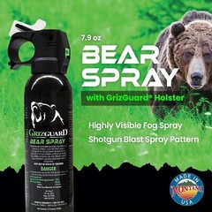 Griz Guard Bear Spray With Holster 2 Pack and Free Clip on Pepper Spray Keychain