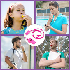 Whistle for Coaches – Pink Plastic Whistles, with Lanyard and Mouthpiece – Loud