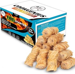 COOKGENIUS Fire Starter 70 Pcs Pack- Fire Igniters for Indoor, Outdoor, Campfire