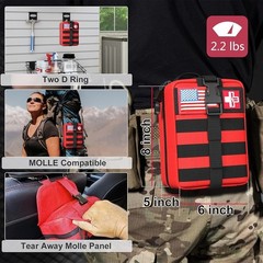 Tactical First Aid Kit Emergency Survival Gear Portable 118 Pieces Outdoors New