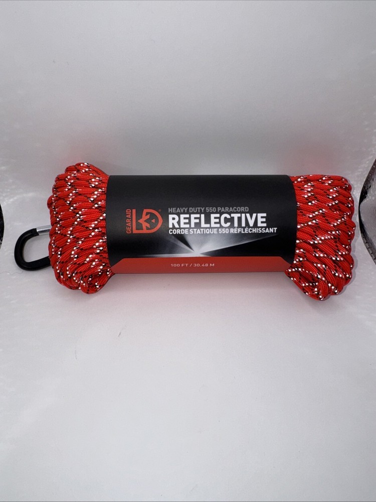 Gear Aid 550 Paracord 100 ft. Reflective Heavy Duty Utility Line Orange – NEW