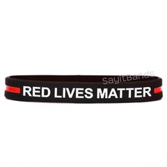 Set of Red Lives Matter Wristbands, Thin RED Line Bracelet Lot Wholesale Bands