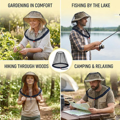 Mosquito Head Net, Bug Net for Head with Ultra-Fine Mesh, Bug Head Net Outdoo…