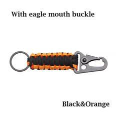 Outdoor Keychain Ring Camping Carabiner Military Paracord Cord Rope Camping