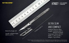 Nitecore NTK07 Titanium Knife – EDC Everyday Carry Knife with Replaceable Blade