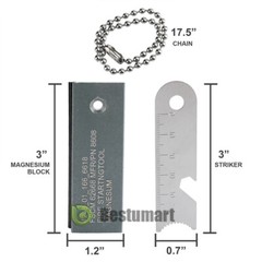 2 Packs Magnesium Block Flint Fire Starter Emergency Survival Camping