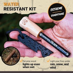 6 in 1 Kit De Supervivencia De Acero Para Fuego Con Yesca De Madera Gruesa US