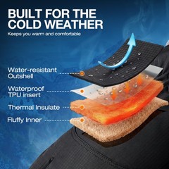 SIMARI Winter Waterproof Warm Gloves Women Men with Touchscreen Large, Black