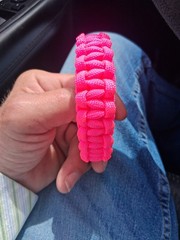 Hand Made Paracord Bracelet For An Adult Bright Pink