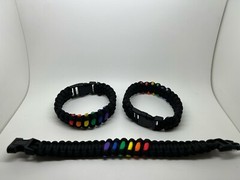 x3 LGBTQ Outdoor Survival Paracord Bracelet 7 Core Braided Rope for Emergency