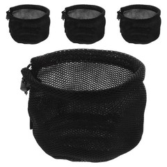 4pcs Outdoor Foldable Mesh Bags Drawstring Round Bottom Camping Storage Pouch