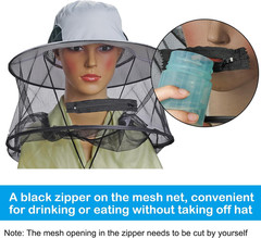 Mosquito Head Net Hat Sun Hat Garden Bug Hat with Hidden Net Mesh for Outdoor Ga