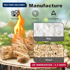110 Pcs Fire Starter, Fire Starters for Fireplace, Pellet Stove, BBQ, Pizza Oven