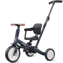 newyoo Toddler Tricycle with Push Handle – 5 in 1 Kids Bike – Purple