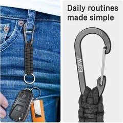Paracord Keychain for Men Women Paracord Carabiner Backpack Keychain with Alumin