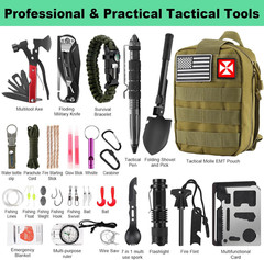 Survival Kit 256 in 1, First Aid Kit Survival Gear Tools Trauma Kit with Molle P