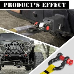 1/» D Ring Shackle with 5/8″ Screw PinT Working Load Limit 1/2 Inch 2 Black&Red