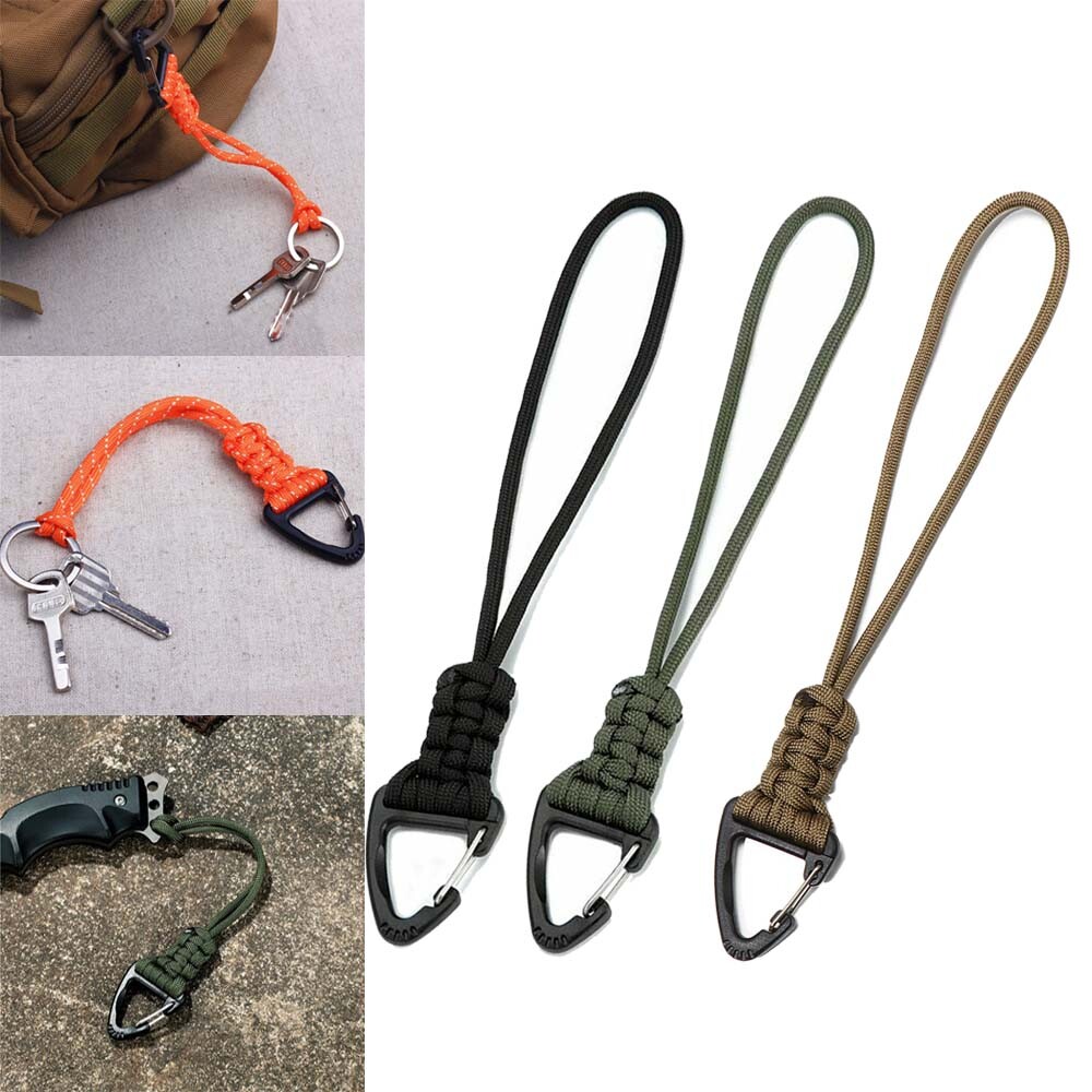 Paracord Survival Keychain Women Lanyard Key Ring Triangle Buckle Keychains 3Pcs