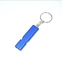 Dark Blue Aluminum Survival Metal Whistle Self Defense Keychain Outdoor Camping