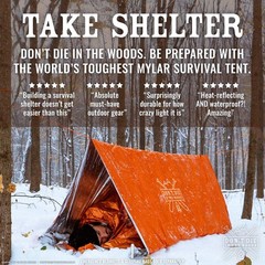 Don’t Die In The Woods – Survival Tent – Made with 2 Person, Orange