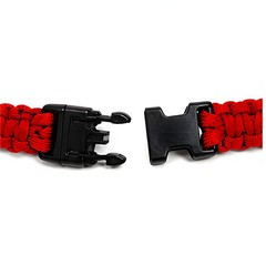 Explorer 9.5″ Survival Paracord Bracelet Red Nylon Plastic Release Buckle Campin