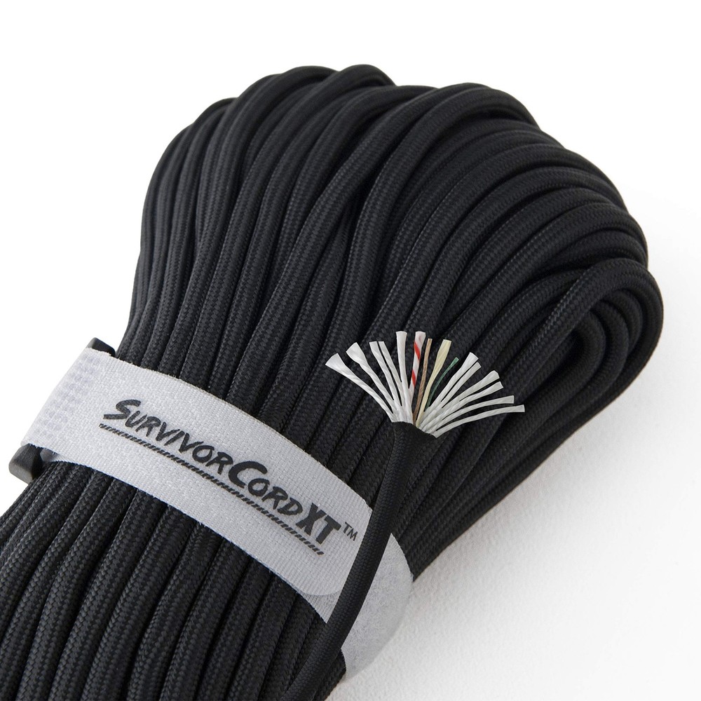 Titan Survival Patented Paracord 750-25ft, 100ft, 500ft & Color Options Black