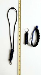 Paracord Thin Blue Line Bracelet/Keychain/Lanyard/MadMaxGift Set/Made in USA