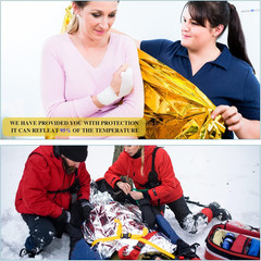100 Pack Emergency Thermal Blankets Silver Foil Survival Blanket Kit for Outdoor