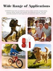 Multicolor Bear Bells with Whistle, Includes Matching Emergency Whistle, 1 Red