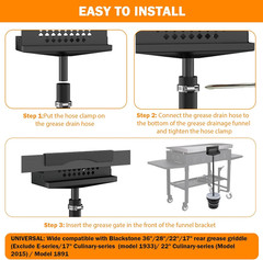 Rear Grease Drainage System for Blackstone Grease Catcher Upgrade | Griddle Acce