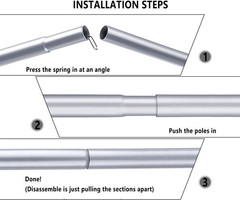 Hasika Camping Tent Pole Repair Kit Including 200 cm x 200 x 200 cm, White
