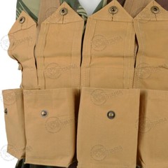 Reproduction Military Style Rhodesian Chest Rig- Webbing-Airsoft- Tan Canvas