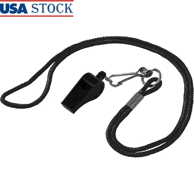 Plastic Whistle W/ Lanyard Durable Coach Referee Training Sports Equipment New