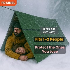 Pocket Emergency Survival Tent. Snow Life Thermal Shelter. Tube Tarp. Army Green