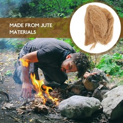 4pcs Natural Jute Fire Starters – Outdoor Fire Igniter for Camping Hiking Sur…