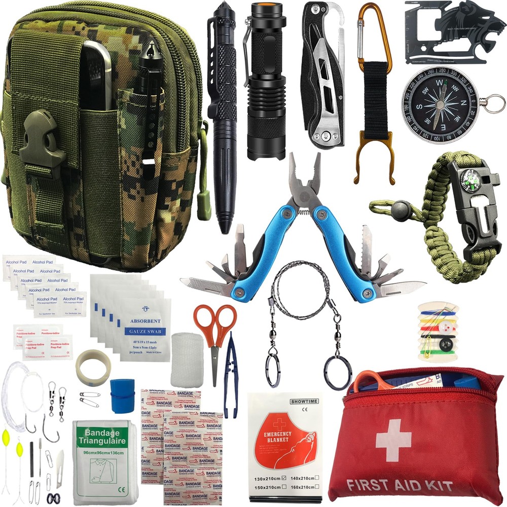 Survival Kit Emergency Supplies -67 Pcs, 14-in-1 Survival Gear: First Aid, Co…