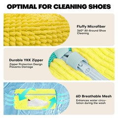Shoe Washing Machine Bag: Laundry Bag for 15″L x 7″W x 7″H, Yellow 2pcs