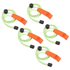 5Pcs Portable Safety Whistles Durable Plastic with Hanging Rope for Outdoor Use