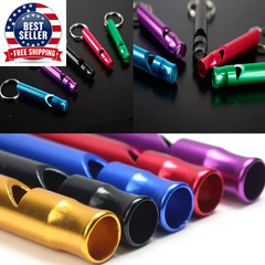 4 Pieces/Set of Aluminum Alloy Small Whistle Keychain Outdoor Survival Camping E