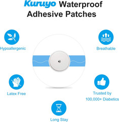 40Pack Libre 2 plus Sensor Covers Waterproof Adhesive Patches | 15 Days Long Sta