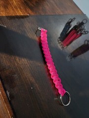 paracord keychains different colors pink,purple,blue,green