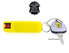 2 Police Magnum pepper spray 1/2oz in refillable yellow molded keychain defense