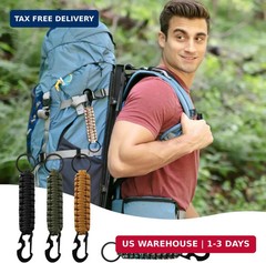 10 PCS Paracord Keychain with Carabiner Clips, Lanyard Paracord Keychain with Ca