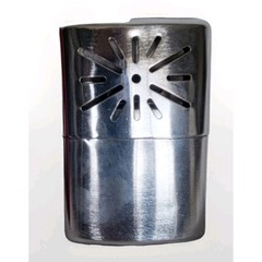 Vintage Metal Pocket Hand Warmer & Bag Starburst Pattern Camping Hunting Outdoor