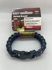 SecureLine Survival Bracelet Nylon Paracord Rope – Large, Black/Grey