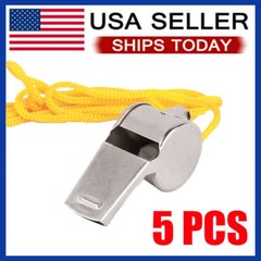 5 PCS Coach Signal Referee Loud Whistle Survival Safety Sports Basketball