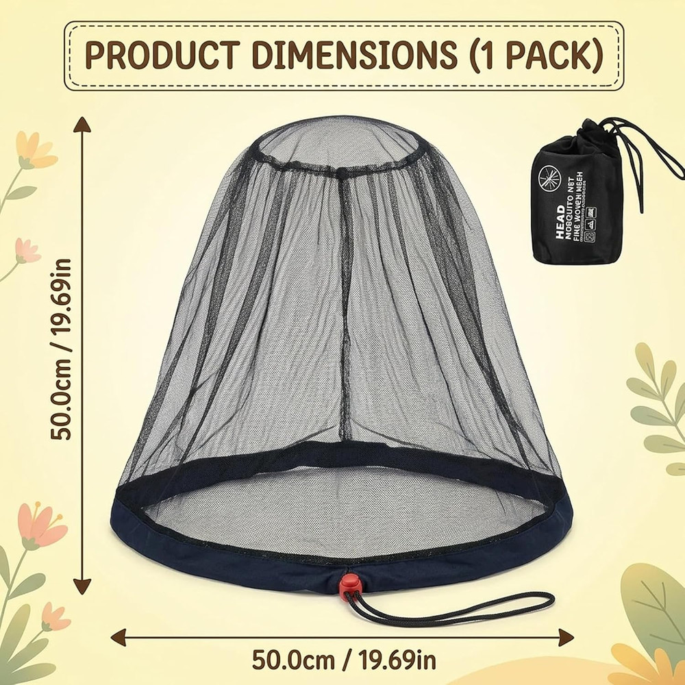 Mosquito Head Net, Bug Net for Head with Ultra-Fine Mesh, Bug Head Net Outdoo…